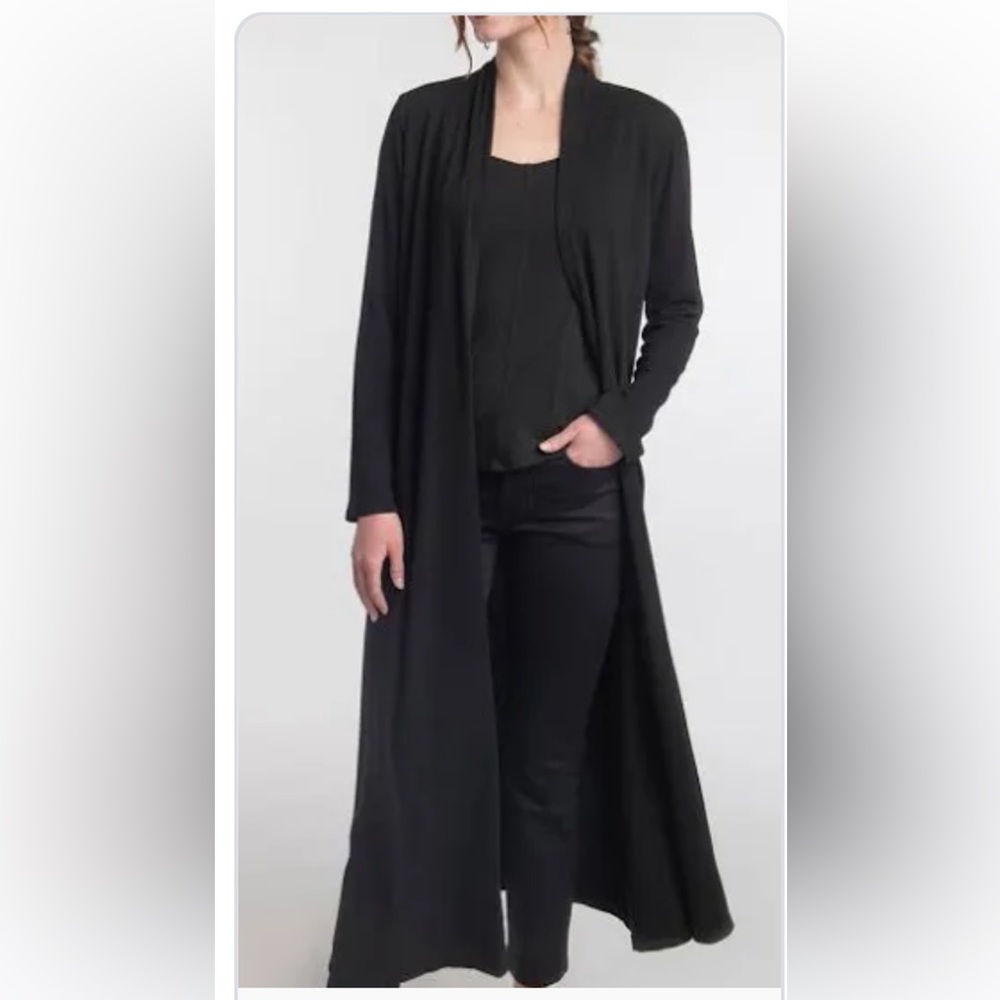 Long Black Cardigan (Duster), Karen Kane, size M. New with tags. - Picture 3 of 10